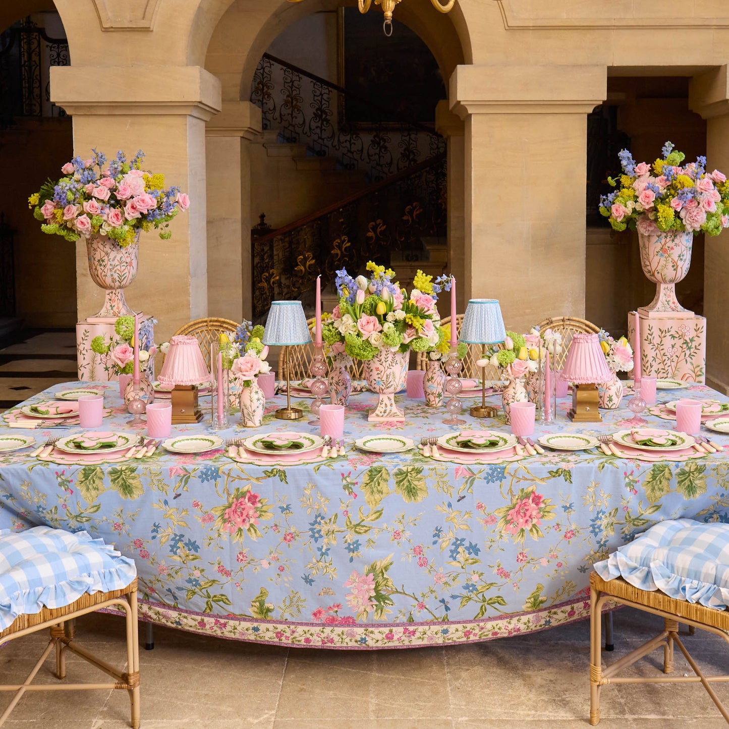 Pink Small Chinoiserie Tole Urn Vase