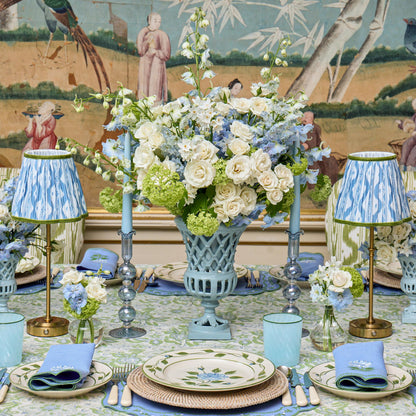 Blue Rose Bud Dinner & Starter Plates (Set of 8)