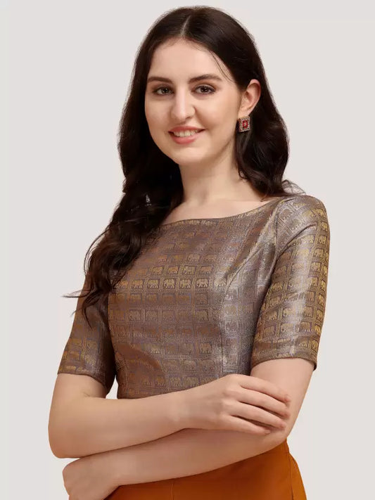 Boat Neck Ready-made saree blouse
