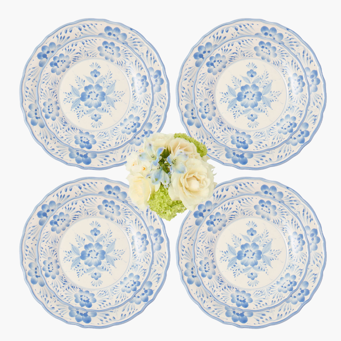 Blue Pandora Starter & Dinner Plates (Set of 8)