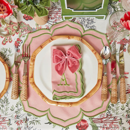 Dusty Pink Velvet Napkin Bows (Set of 4)