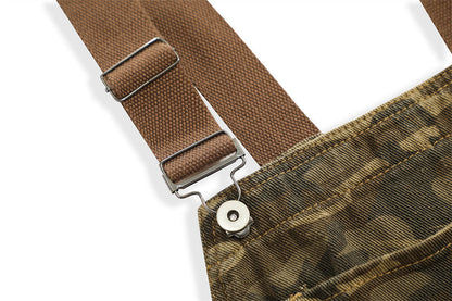 Men's Camouflage Denim Bib Overalls – Workwear Casual Outdoor Overalls