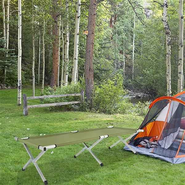 Foldable Camping Cot – Aluminum Frame & Oxford Fabric, 74" Long with Carry Bag for Outdoor Sleeping