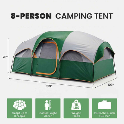 Waterproof Family Dome Camping Tent | 5-Min Setup | Multi-Directional Ventilation