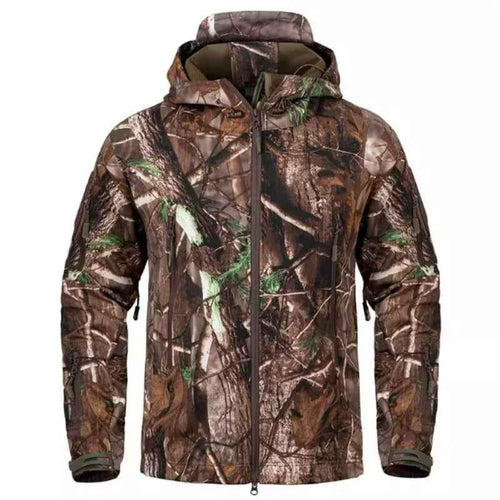 Men's Silent Soft Shell Camouflage Tactical Jacket – Waterproof Hunting Jacket