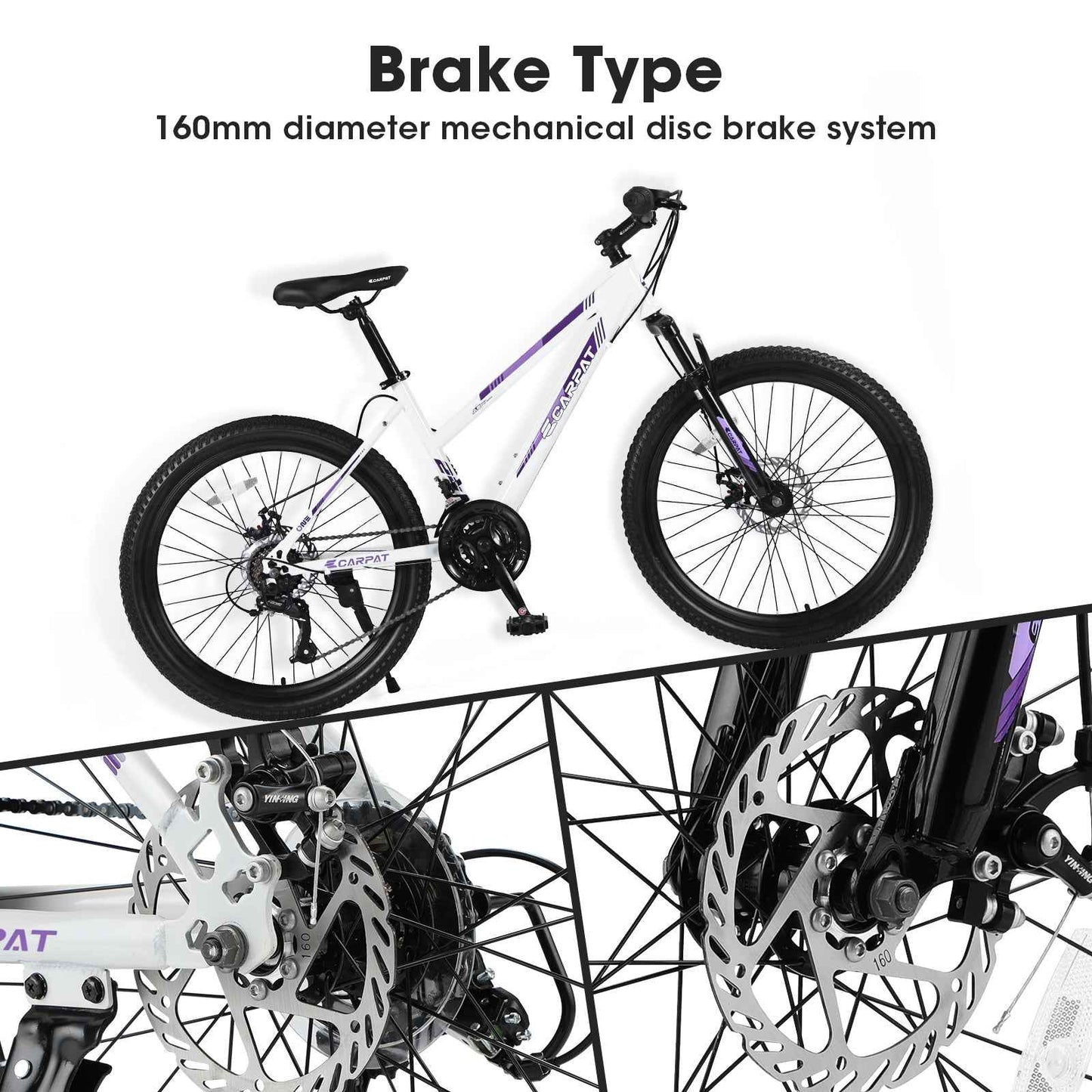 24" Girls & Women's Mountain Bike | Shimano 21-Speed, Dual Disc Brakes & 100mm Suspension