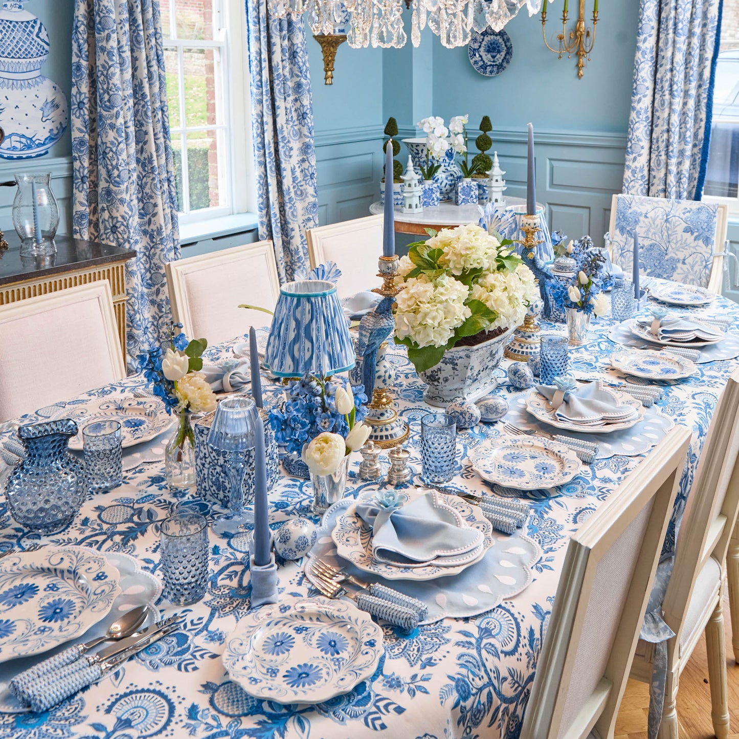 Soft Blue Fiore Napkin Rings (Set of 4)