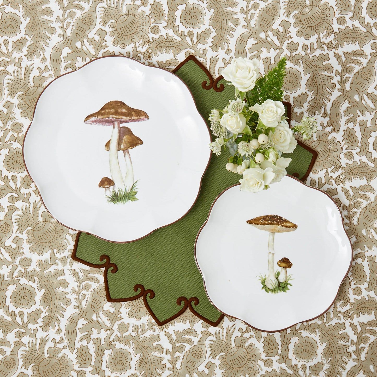 Forest Green & Brown Angelina Placemats (Set of 4)