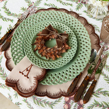 Taupe & Chocolate Isabella Placemats & Napkins (Set of 4)