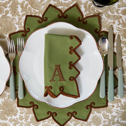 Forest Green & Brown Angelina Placemats (Set of 4)