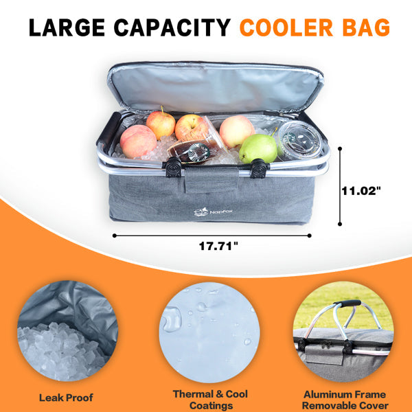 Heavy Duty Foldable Wagon with Canopy & Cooler Bag | All-Terrain Wheels