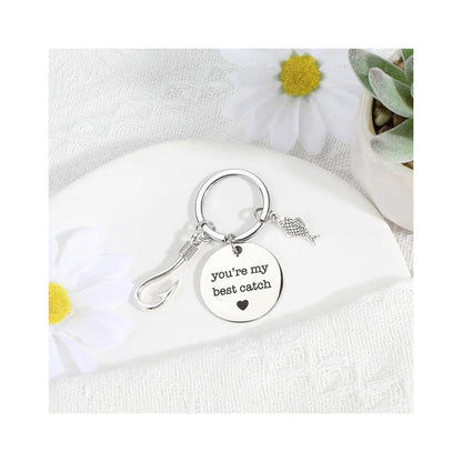 Fish Hook Carabiner Keychains — Set of 4