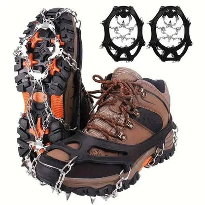 Ice Traction Cleats | 19-Spike Anti-Slip Shoe Grips for Ice & Snow