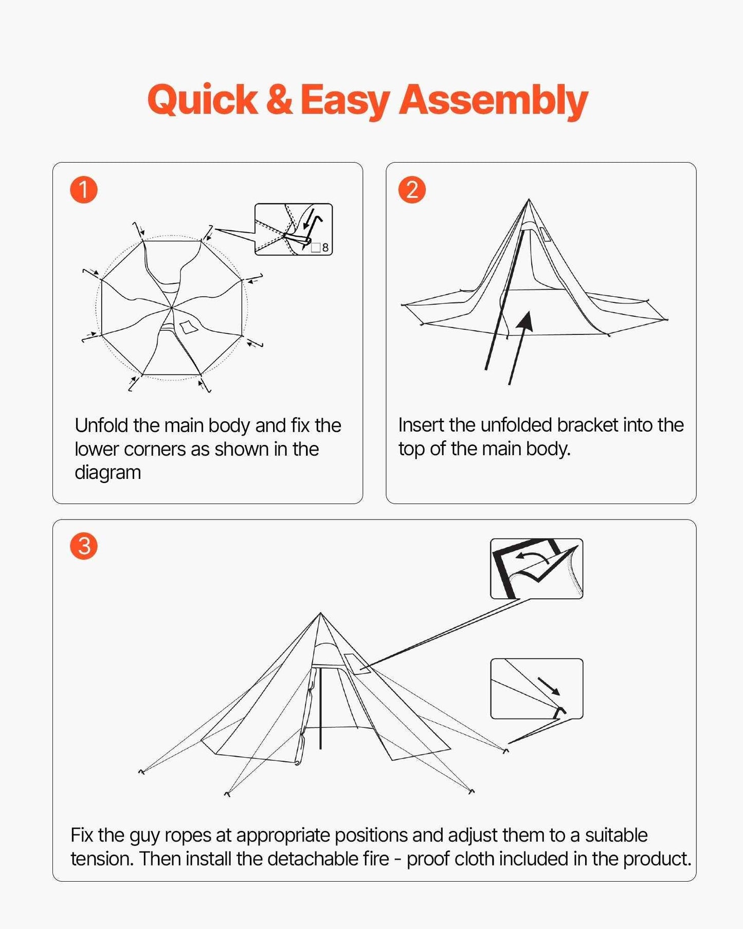 4-6 Person Hot Tent with Stove Jack | 4-Season Waterproof Tipi Camping Tent