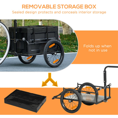 Bike Cargo Trailer with Removable Storage Box | 88 lb Capacity, Foldable with Flag & Reflectors