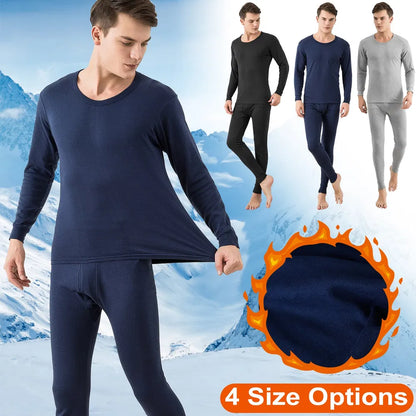 Men's Thermal Underwear Set – Long Johns Top & Bottom, 3 Colors, L–XXL