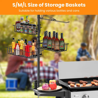 Griddle Caddy with Paper Towel Holder – Outdoor Grill Organizer