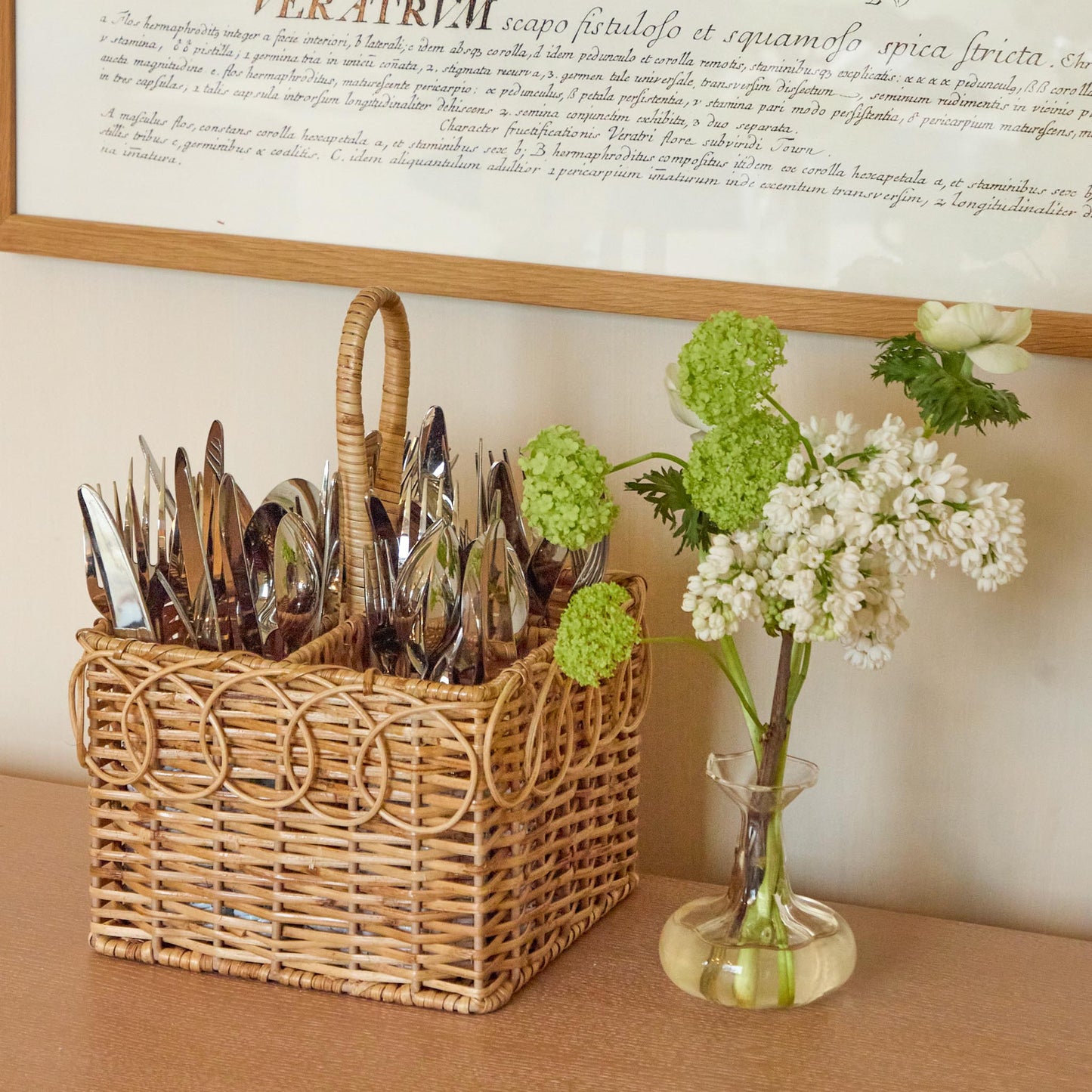 Braided Rattan Cutlery Basket