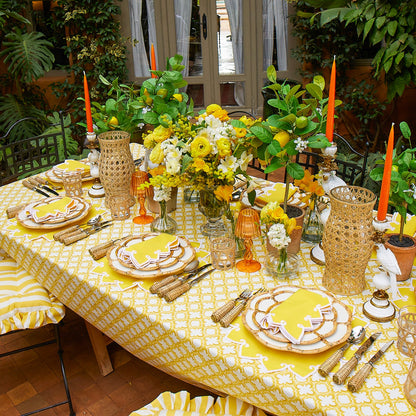 Frilled Yellow Stripe Seat Pad Cushion