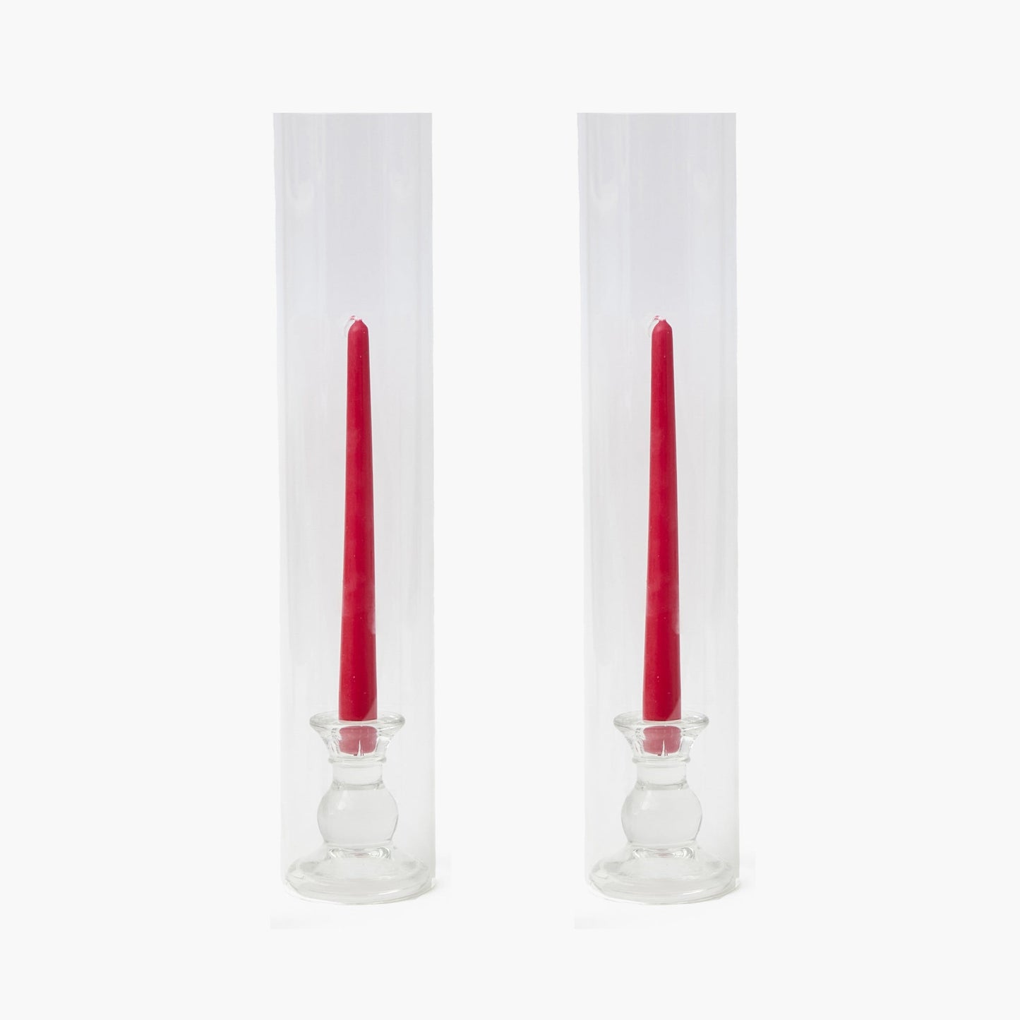Large Claudia Glass Hurricane Candle Holder (Pair)