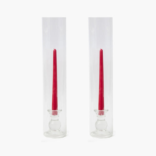 Large Claudia Glass Hurricane Candle Holder (Pair)