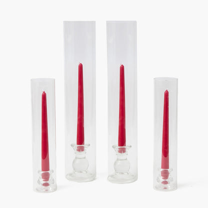 Large Claudia Glass Hurricane Candle Holder (Pair)