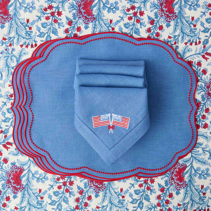 Blue & Red Eloise Placemats (Set of 4)