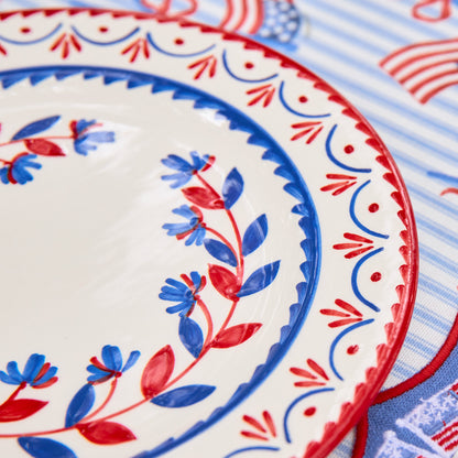 Blue & Red Josephine Dinner Plate (Set of 4)
