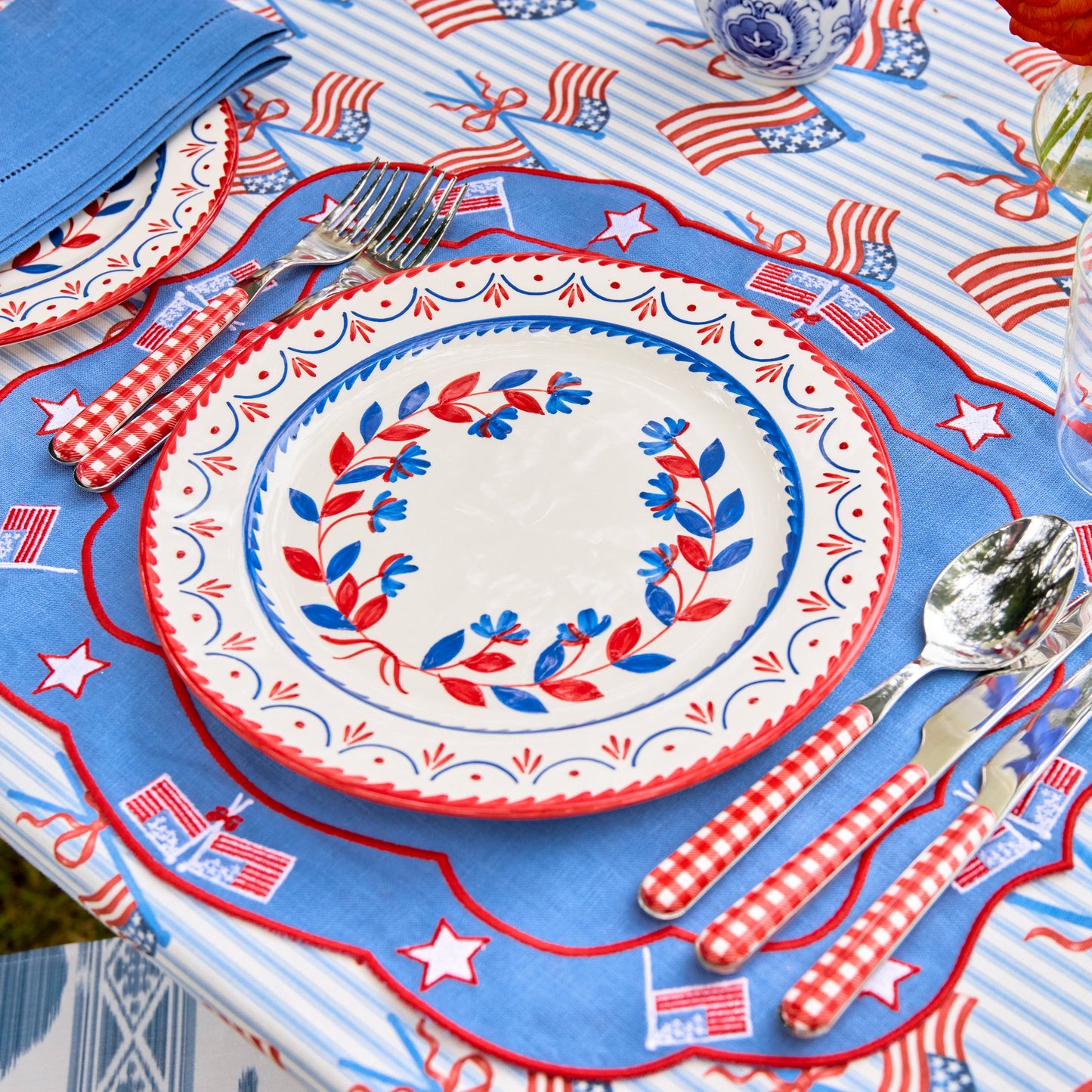 Blue & Red Josephine Dinner Plate (Set of 4)