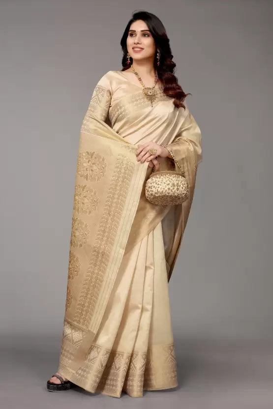 Banarasi Cream Saree