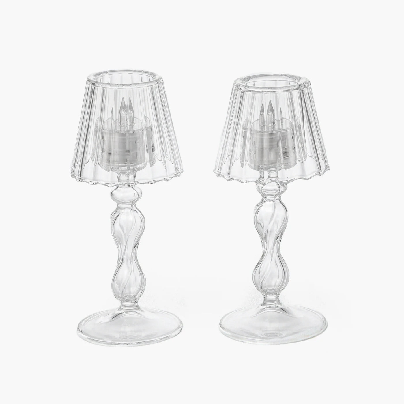 Glass Lantern Tea Light Holder (Pair) - 18cm
