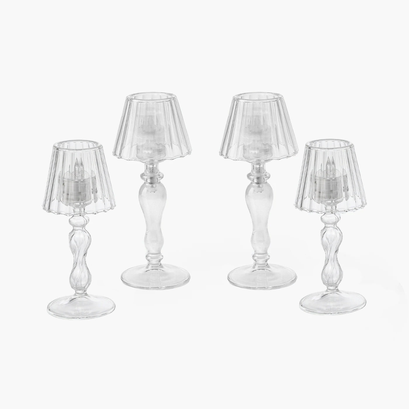 Glass Lantern Tea Light Holder (Pair) - 18cm