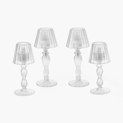 Glass Lantern Tea Light Holder (Pair) - 18cm