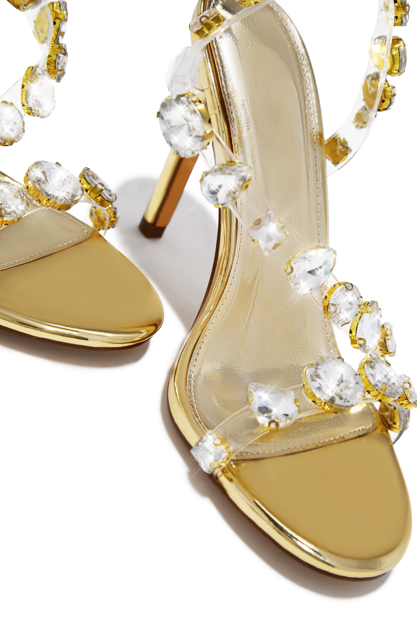 Kiah Embellished Slingback Heels - Gold