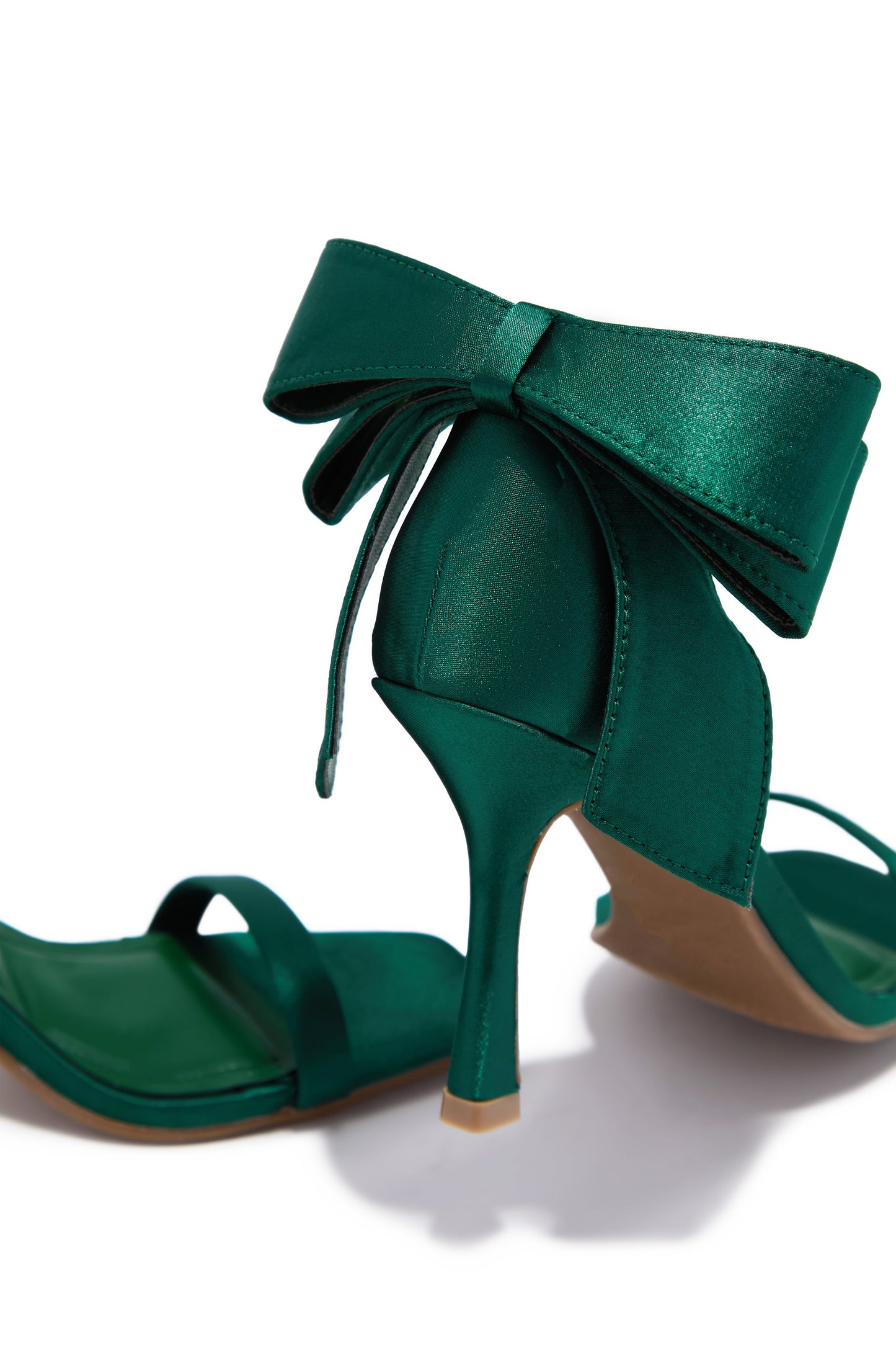Kelli Single Sole Bow Heels - Emerald