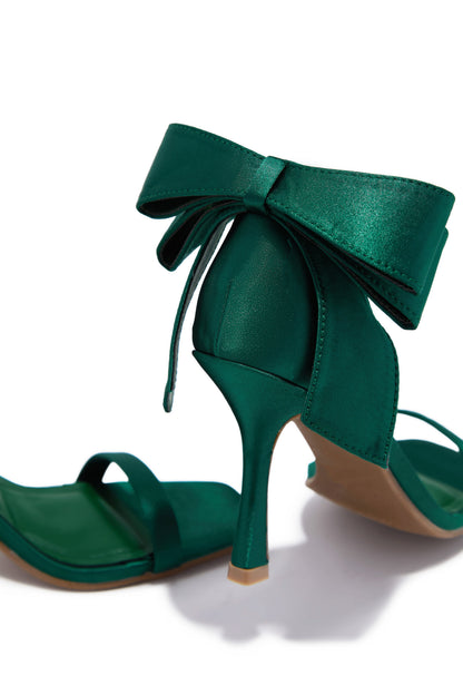 Kelli Single Sole Bow Heels - Emerald