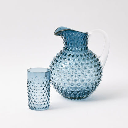 Navy Hobnail Glasses (Set of 6)