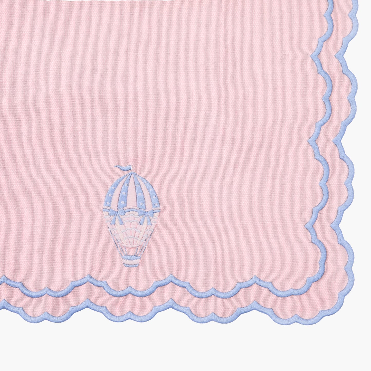 Pink & Blue Sarah Hot Air Balloon Embroidered Napkins (Set of 4)