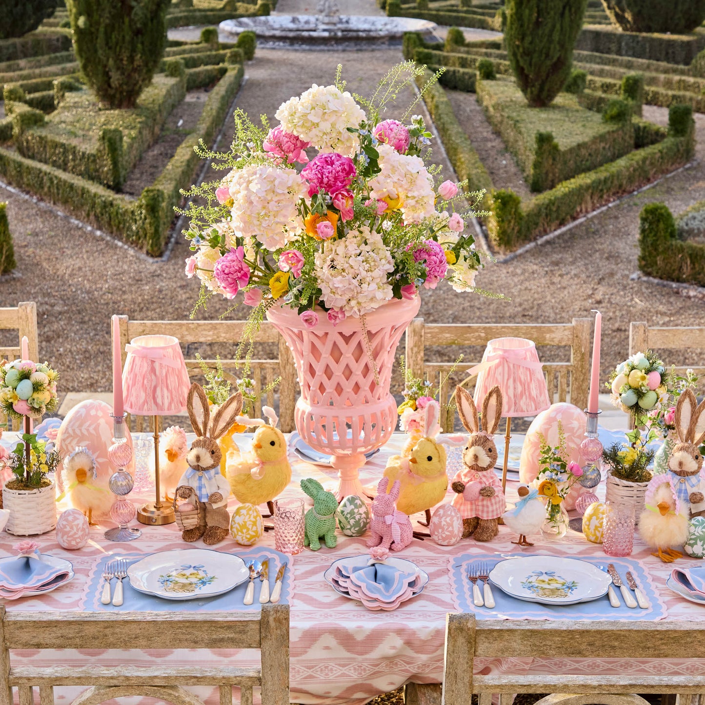 Large Pink Floral Tole Egg