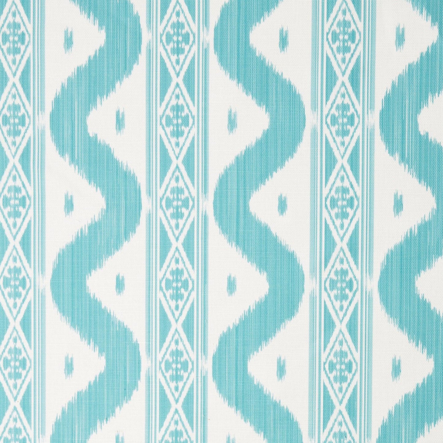 Turquoise Ikat Stripe Fabric