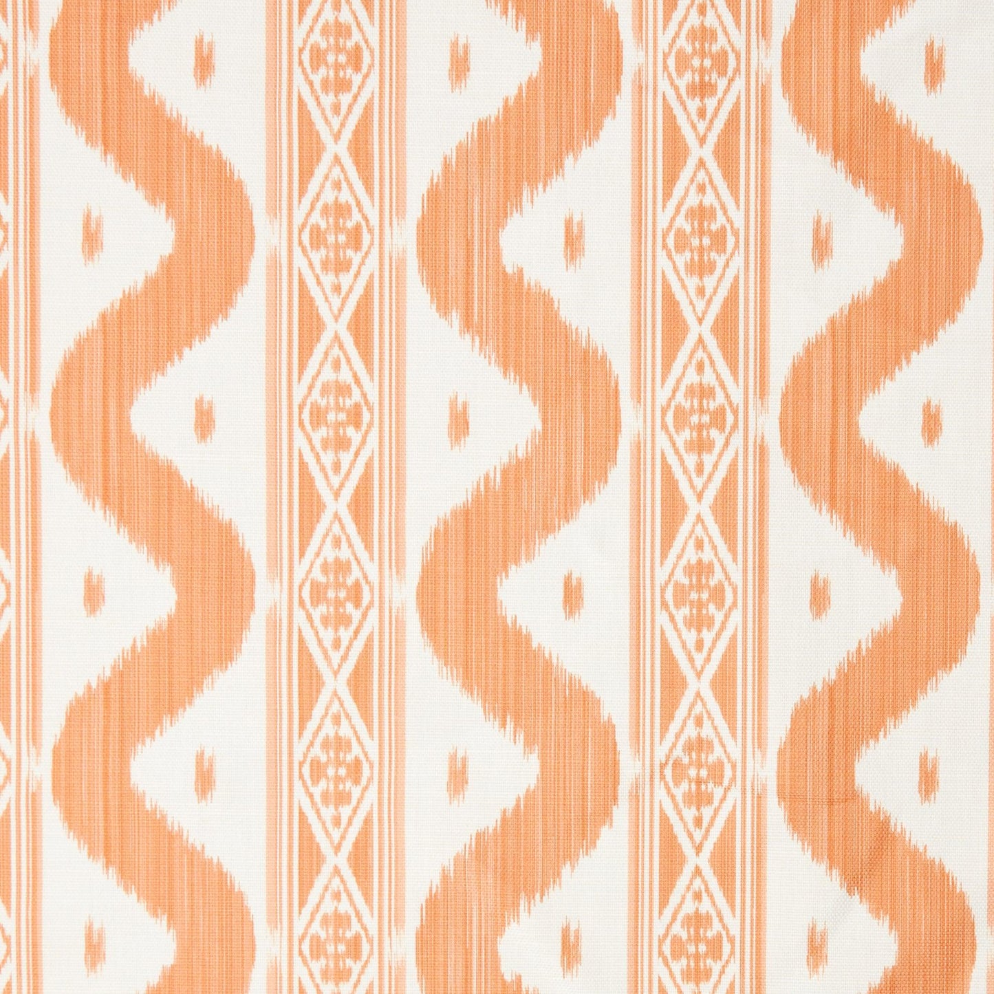 Soft Coral Ikat Stripe Fabric