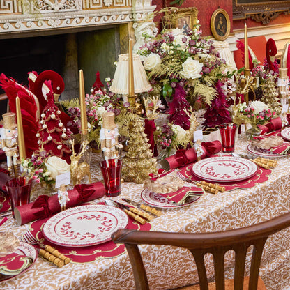 Burgundy & Gold Amanda Placemats & Napkins (Set of 4)