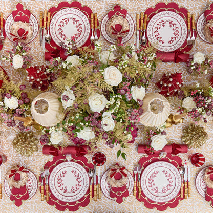 Burgundy & Gold Amanda Napkins (Set of 4)