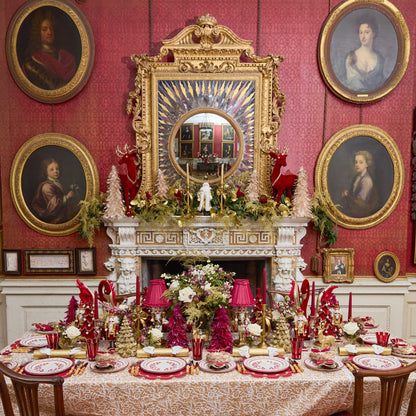 Burgundy & Gold Amanda Placemats & Napkins (Set of 4)