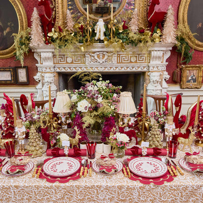 Burgundy & Gold Amanda Placemats & Napkins (Set of 4)