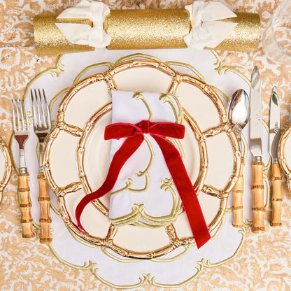Gold Petal Bamboo Dinner Plates (Set of 4)