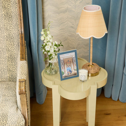 Putty Lacquer Quatrefoil Side Table