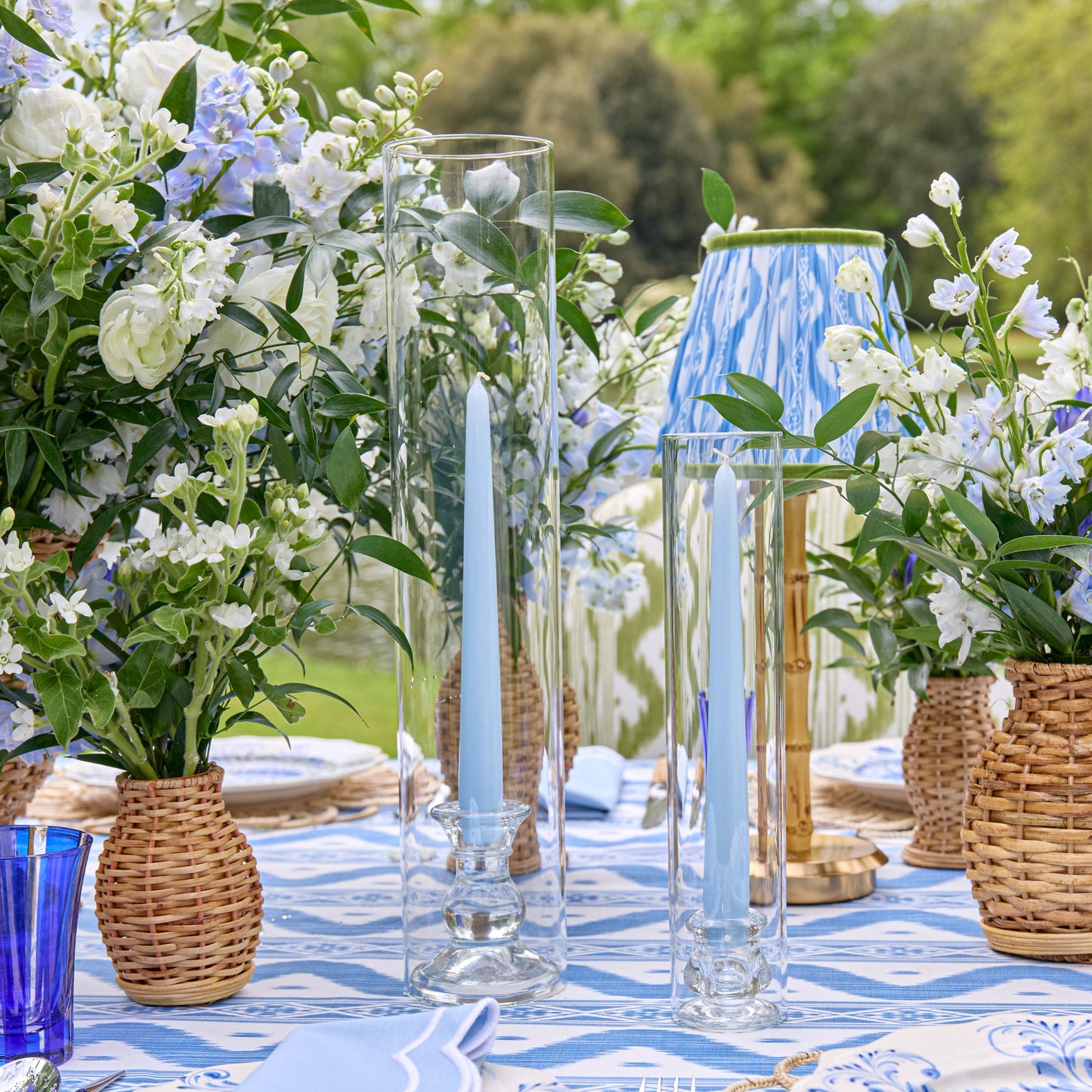 Dusty Blue Candles (Set of 8)