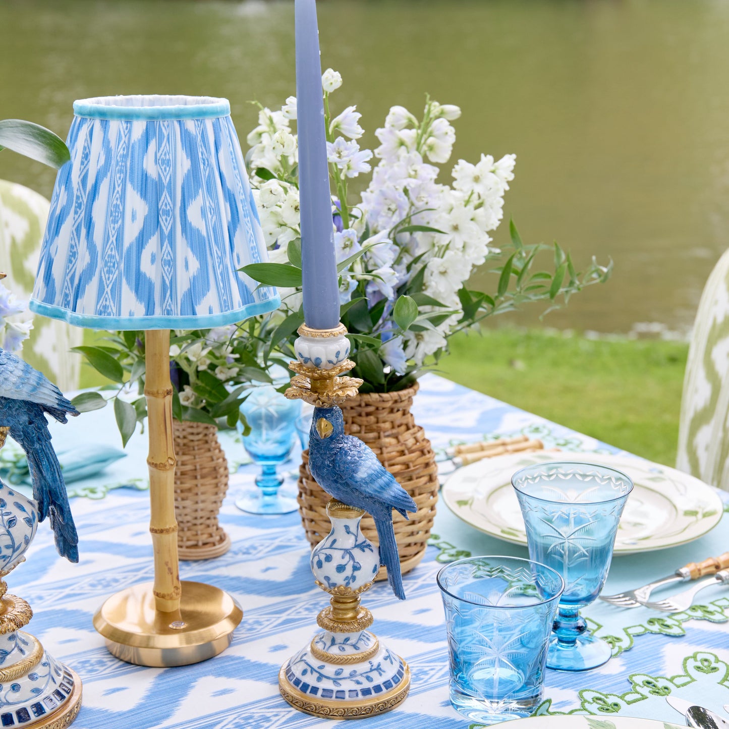 Dusty Blue Candles (Set of 8)