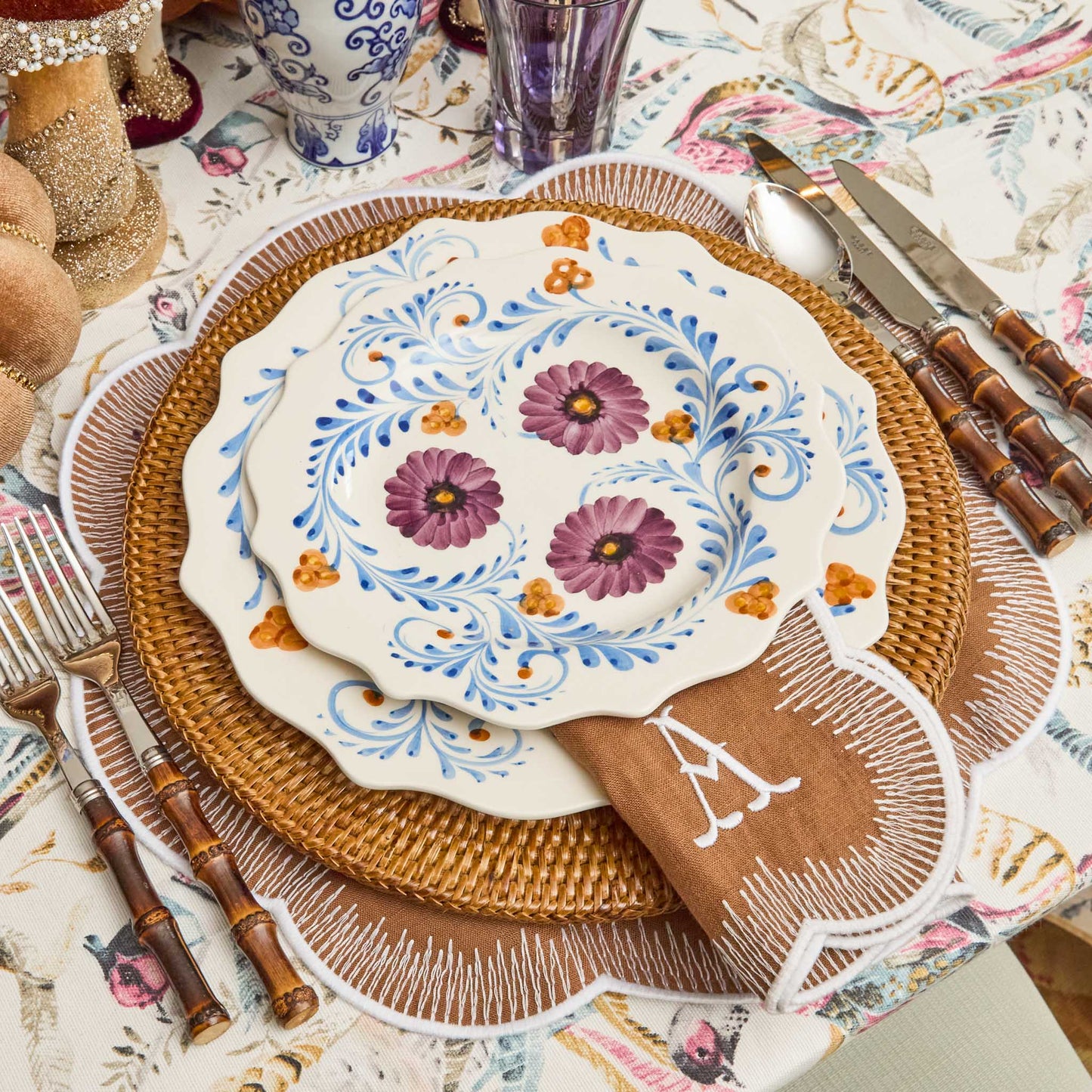 Damson Flowers Dinner Plate
